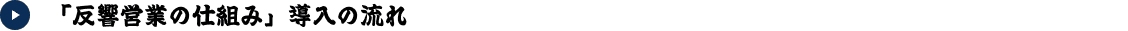 「反響営業の仕組み」導入の流れ